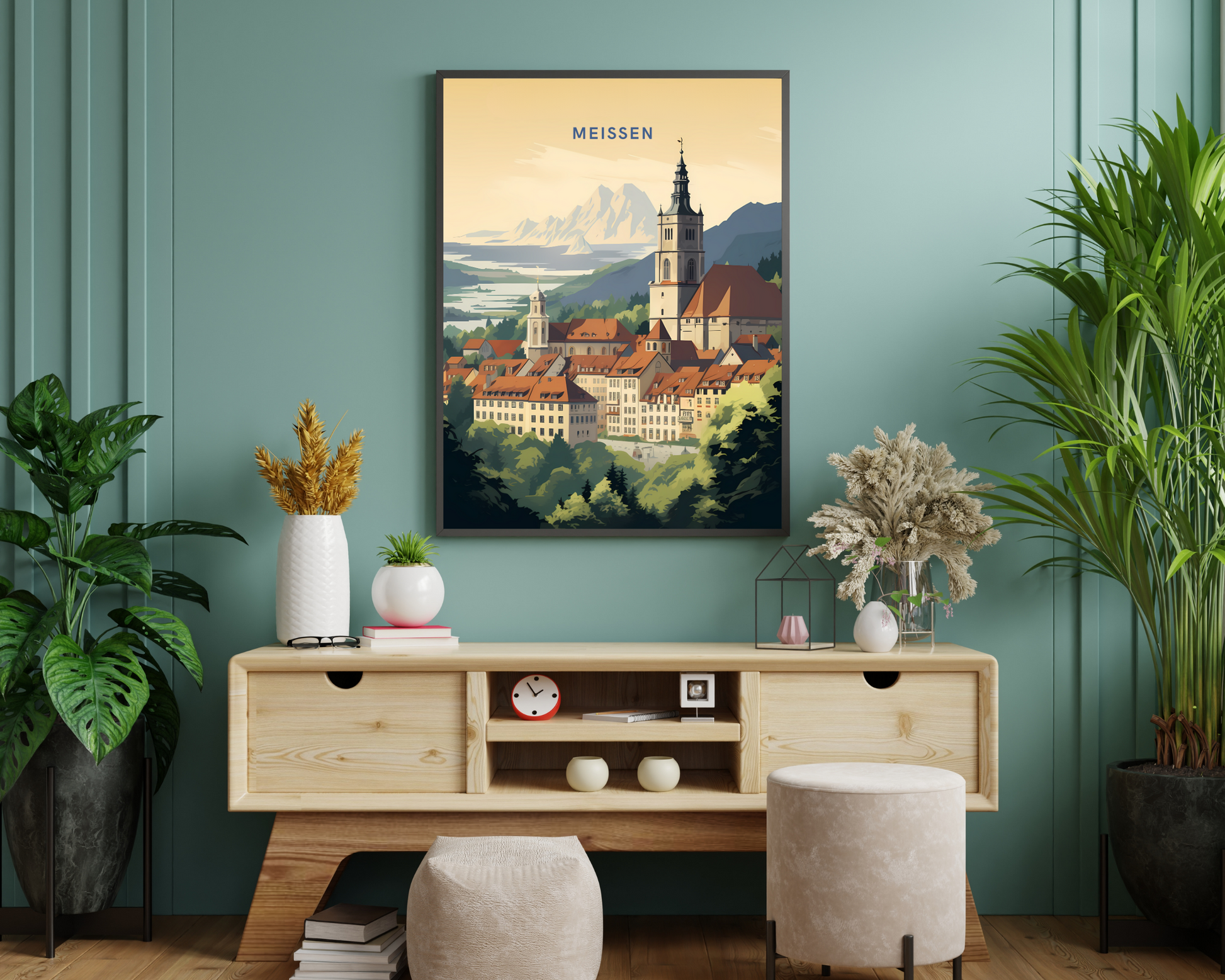 Meissen Germany Travel Poster Print - Pitchers Design