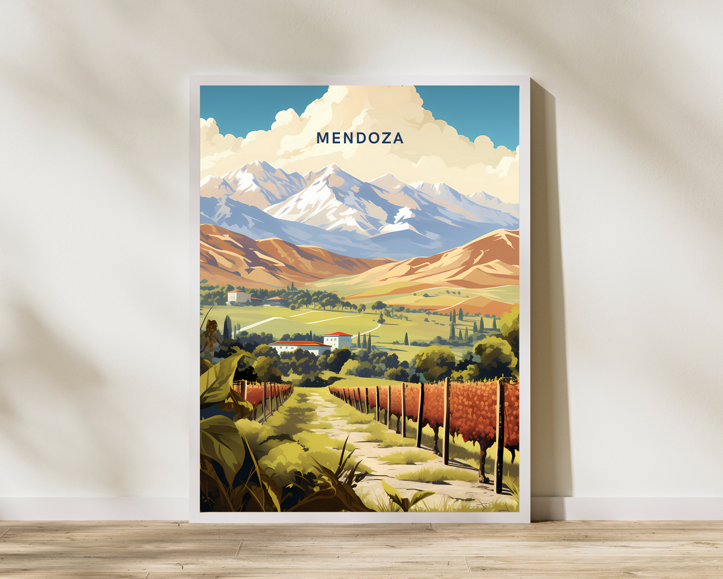 Mendoza Argentina Travel Poster Print - Pitchers Design