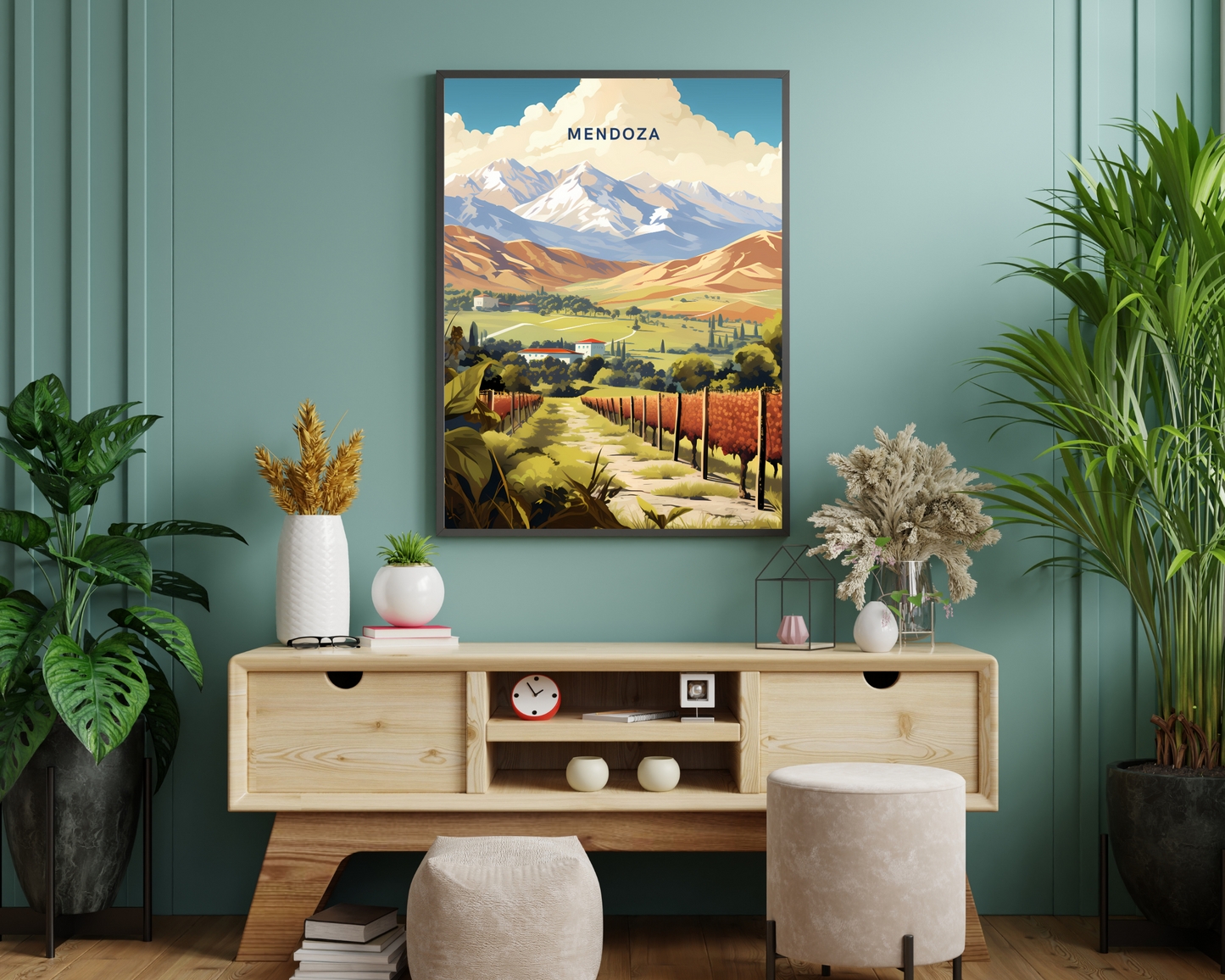 Mendoza Argentina Travel Poster Print - Pitchers Design