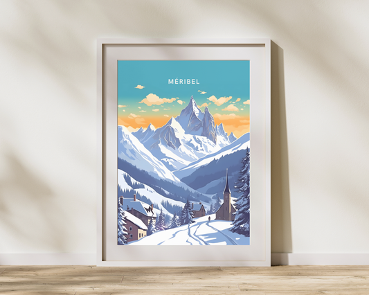 Méribel France Travel Poster Print - Pitchers Design