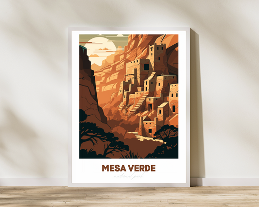 Mesa Verde National Park Travel Poster Print - Pitchers Design