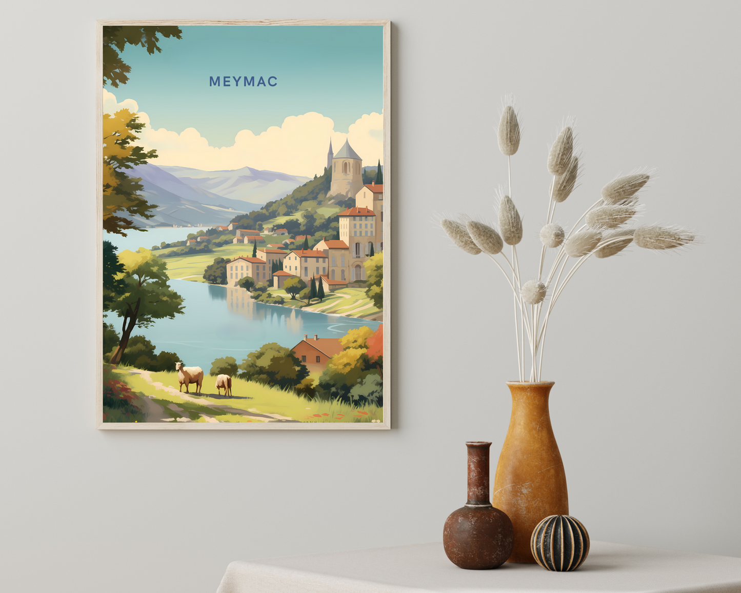 Meymac France Travel Poster Print - Pitchers Design