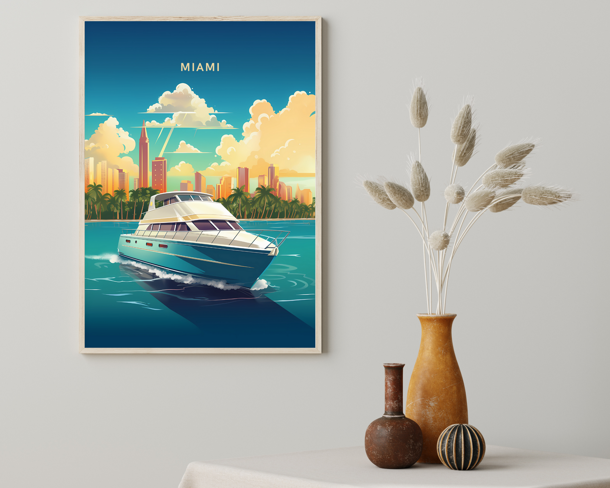 Miami Florida USA Travel Poster Print - Pitchers Design