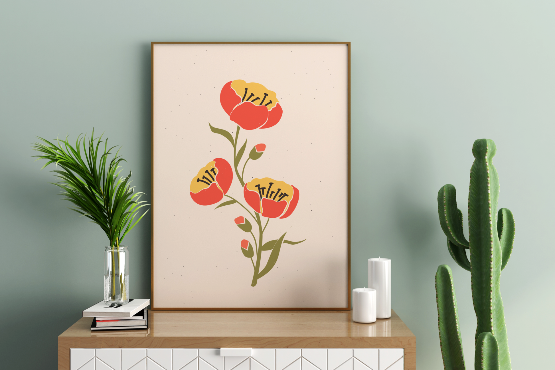 Minimal Floral Print No.02 Botanical Print Poster - Pitchers Design