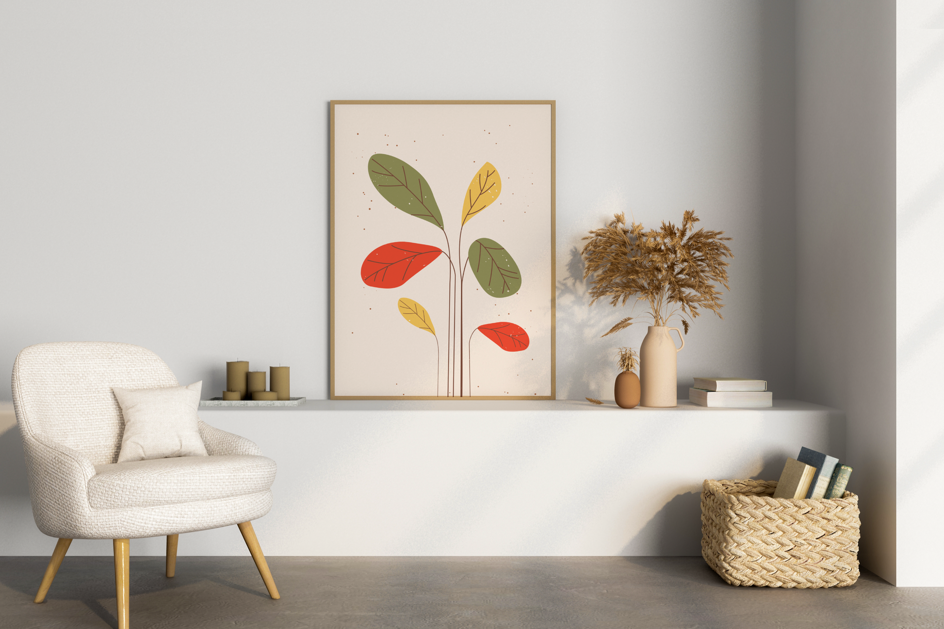 Minimal Floral Print No 04 Botanical Print Poster - Pitchers Design