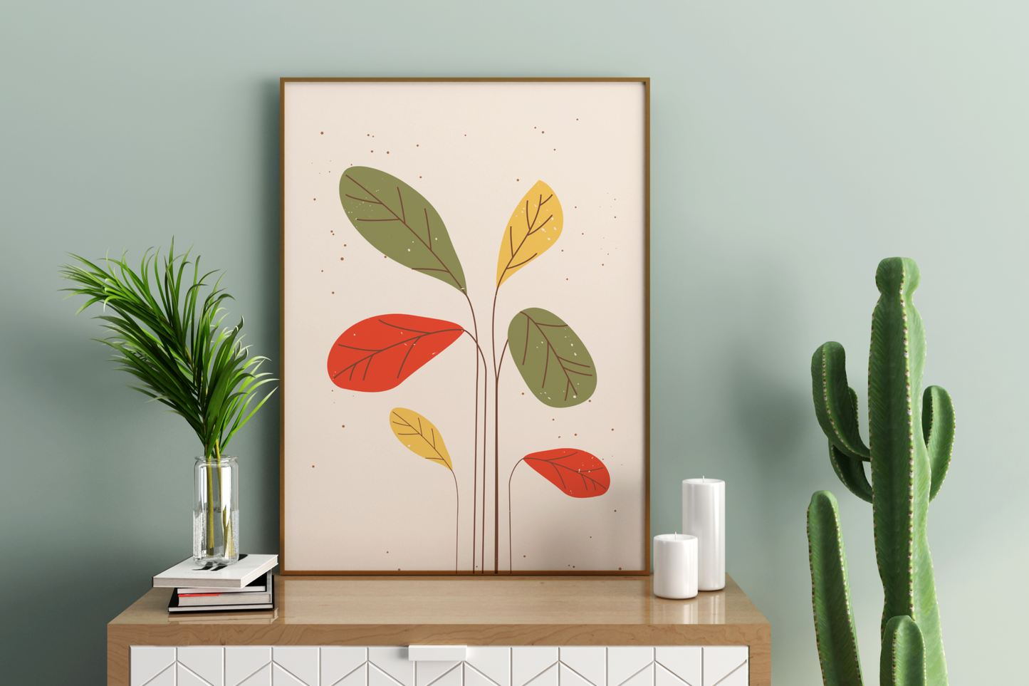 Minimal Floral Print No 04 Botanical Print Poster - Pitchers Design