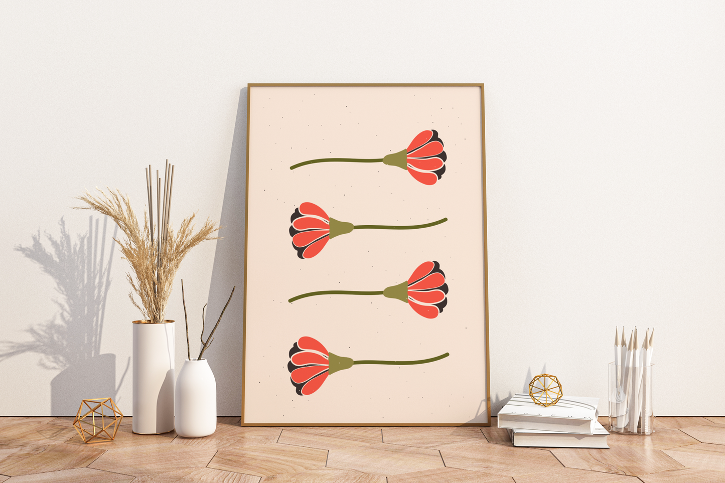 Minimal Floral Print No.05 Botanical Print Poster - Pitchers Design