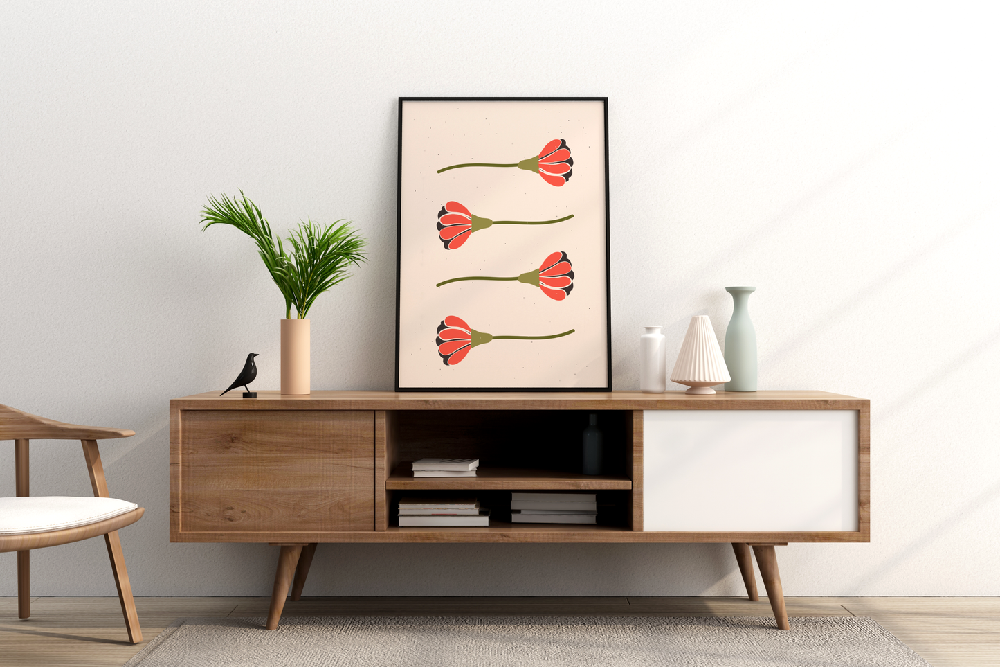 Minimal Floral Print No.05 Botanical Print Poster - Pitchers Design