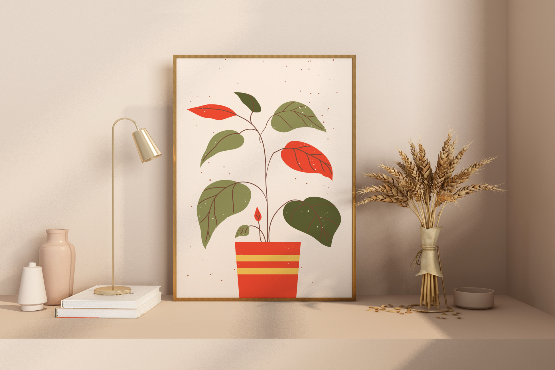 Minimal Individual Potted Plant No.02 Botanical Print Poster - Pitchers Design