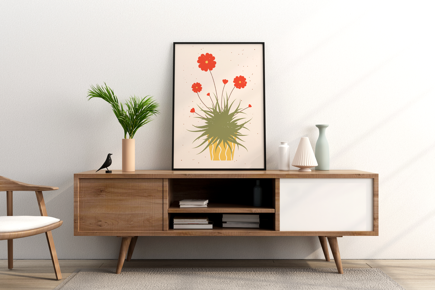 Minimal Individual Potted Plant No.03 Botanical Print Poster - Pitchers Design