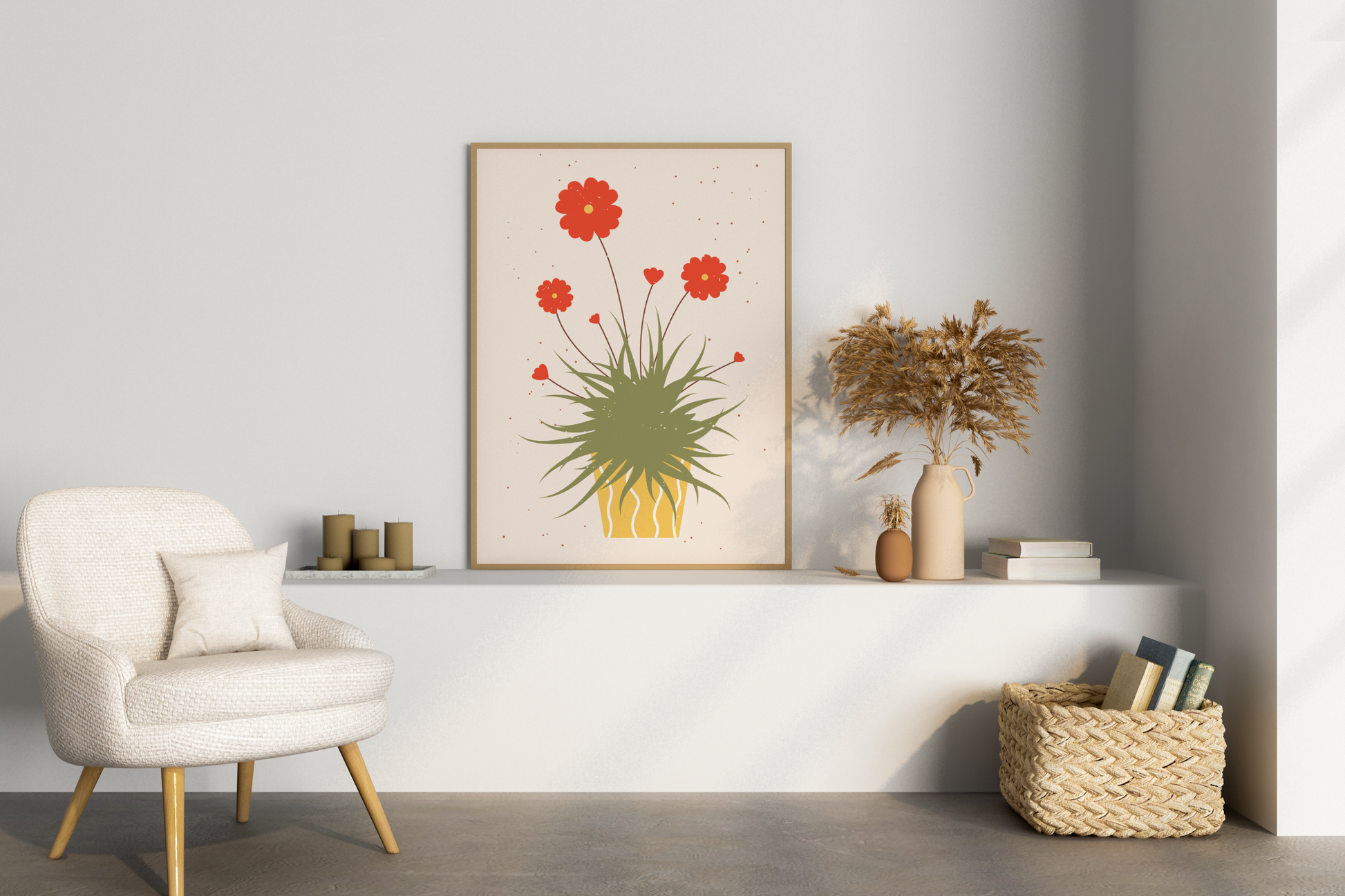 Minimal Individual Potted Plant No.03 Botanical Print Poster - Pitchers Design