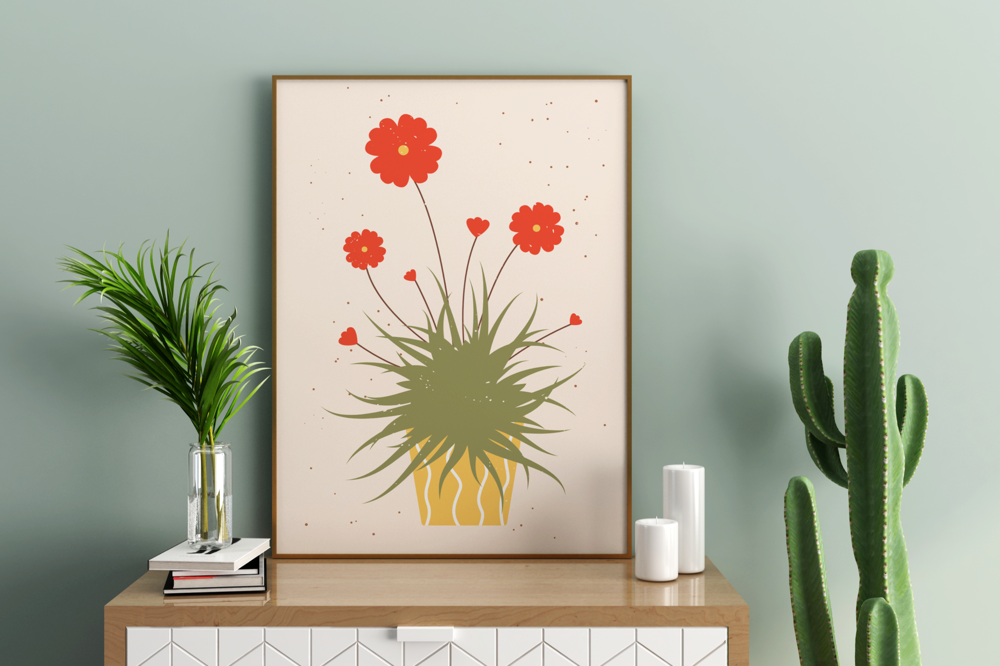 Minimal Individual Potted Plant No.03 Botanical Print Poster - Pitchers Design