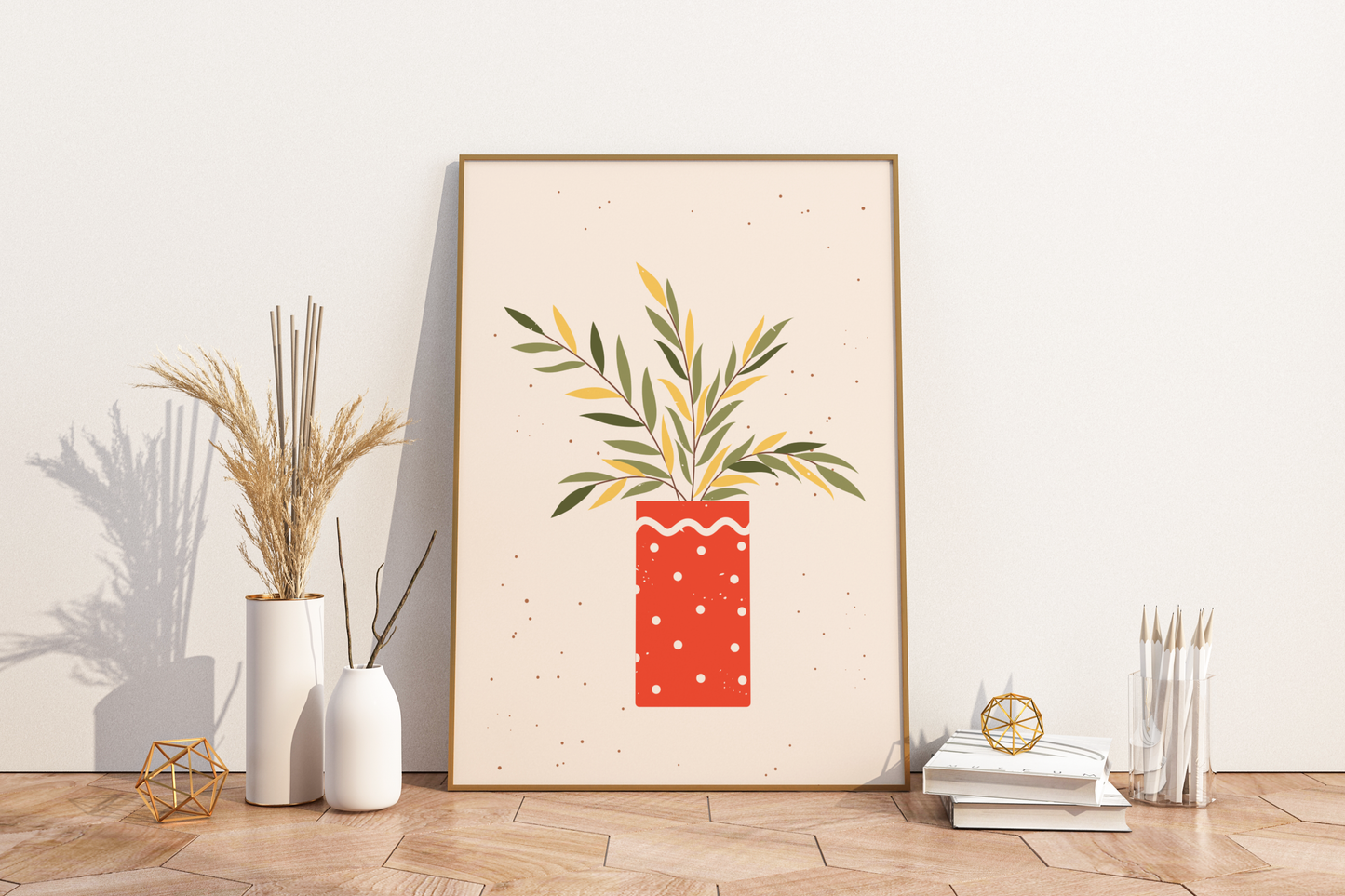 Minimal Individual Potted Plant No.05 Botanical Print Poster - Pitchers Design