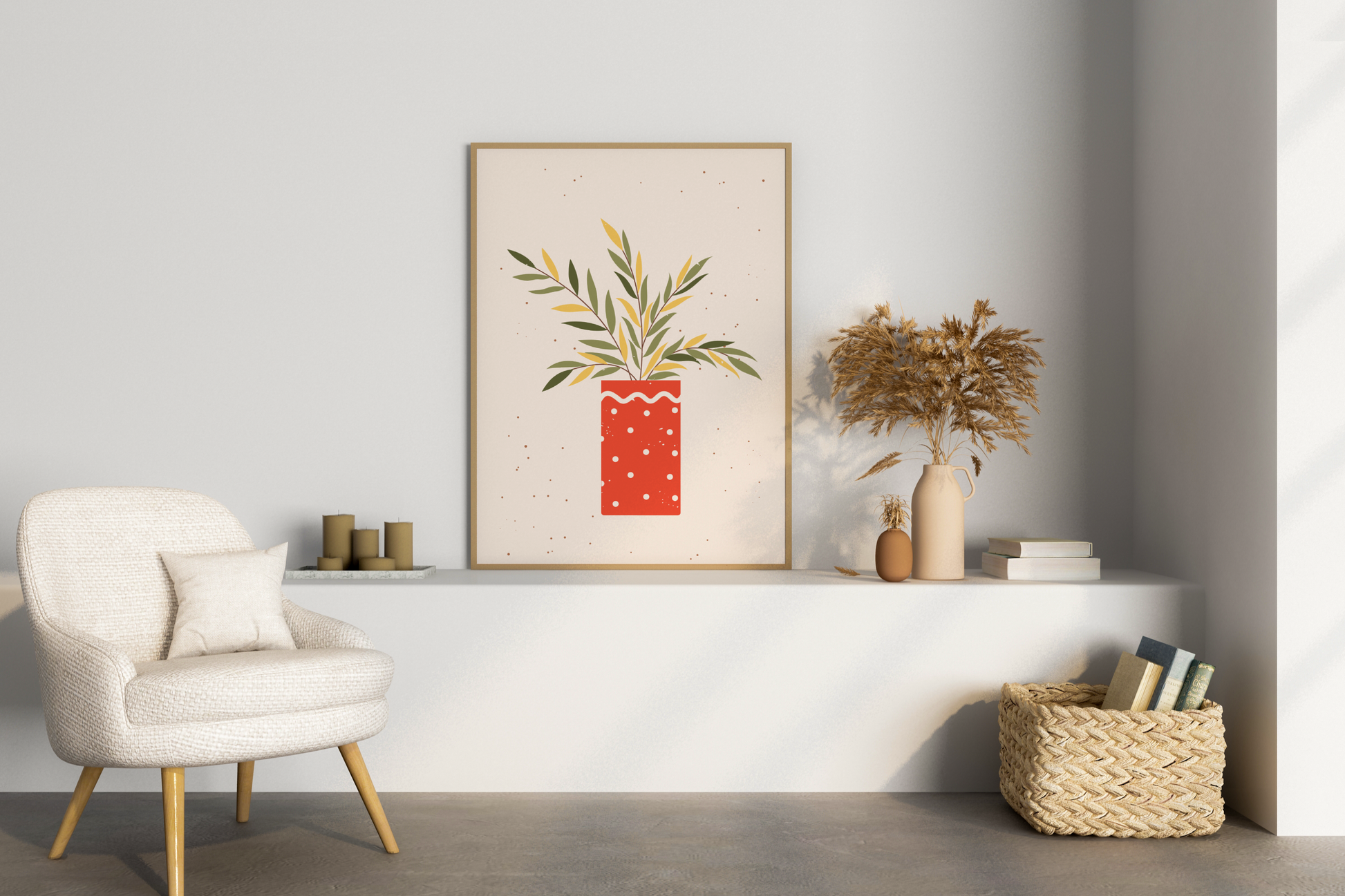 Minimal Individual Potted Plant No.05 Botanical Print Poster - Pitchers Design