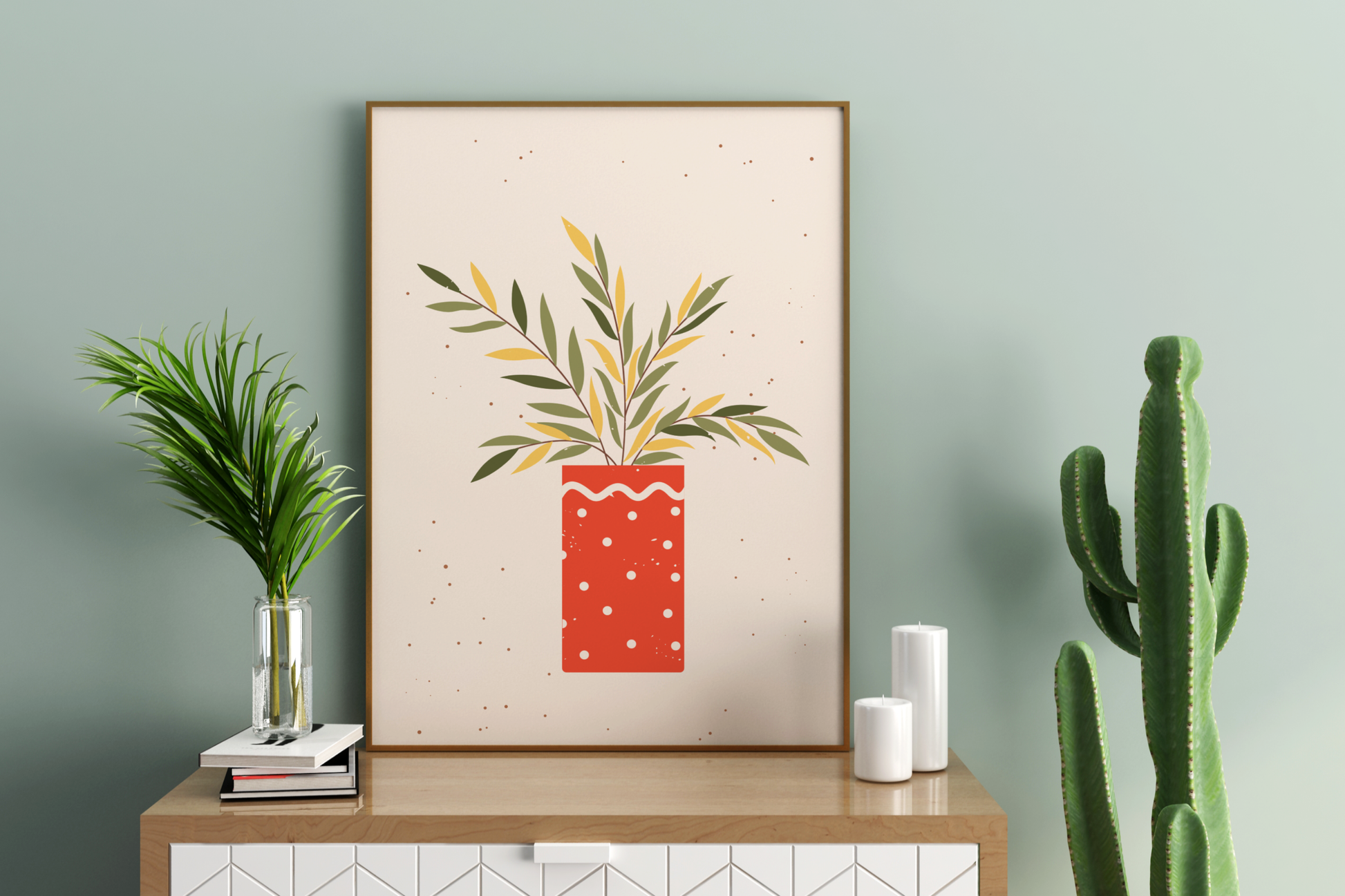 Minimal Individual Potted Plant No.05 Botanical Print Poster - Pitchers Design