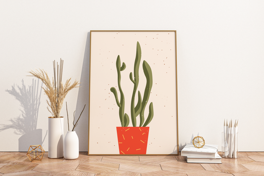 Minimal Individual Potted Plant No.06 Botanical Print Poster - Pitchers Design