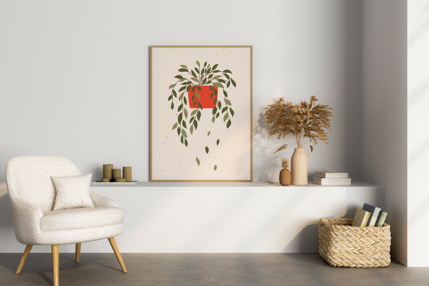 Minimal Individual Potted Plant No.08 Botanical Print Poster - Pitchers Design