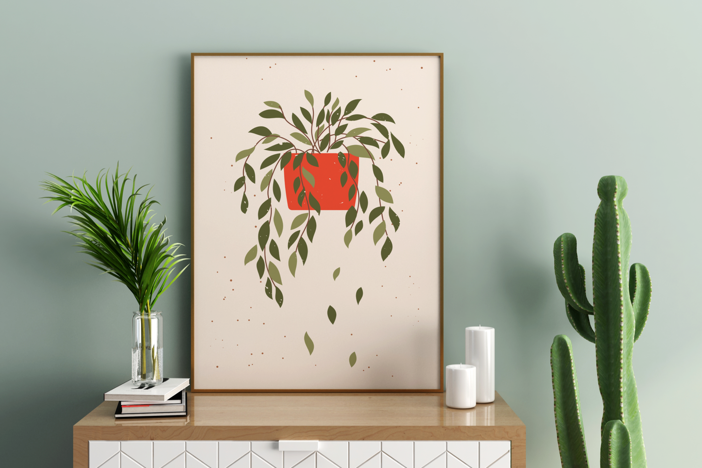 Minimal Individual Potted Plant No.08 Botanical Print Poster - Pitchers Design