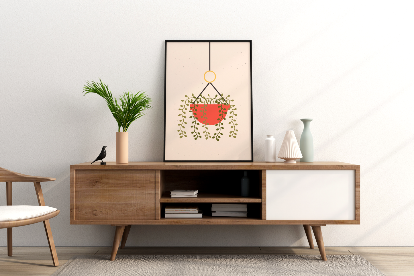 Minimal Individual Potted Plant No.09 Botanical Print Poster - Pitchers Design