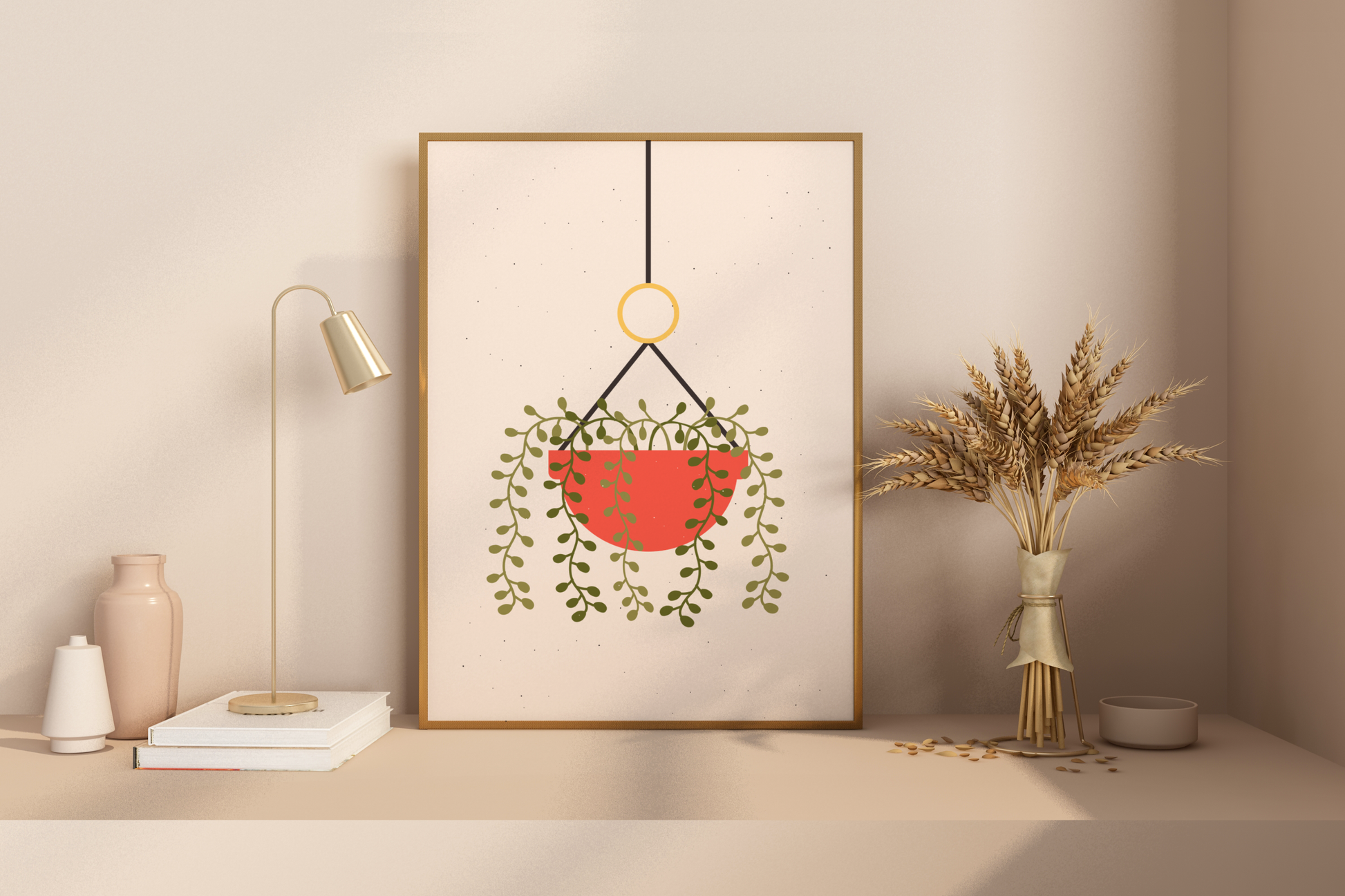 Minimal Individual Potted Plant No.09 Botanical Print Poster - Pitchers Design