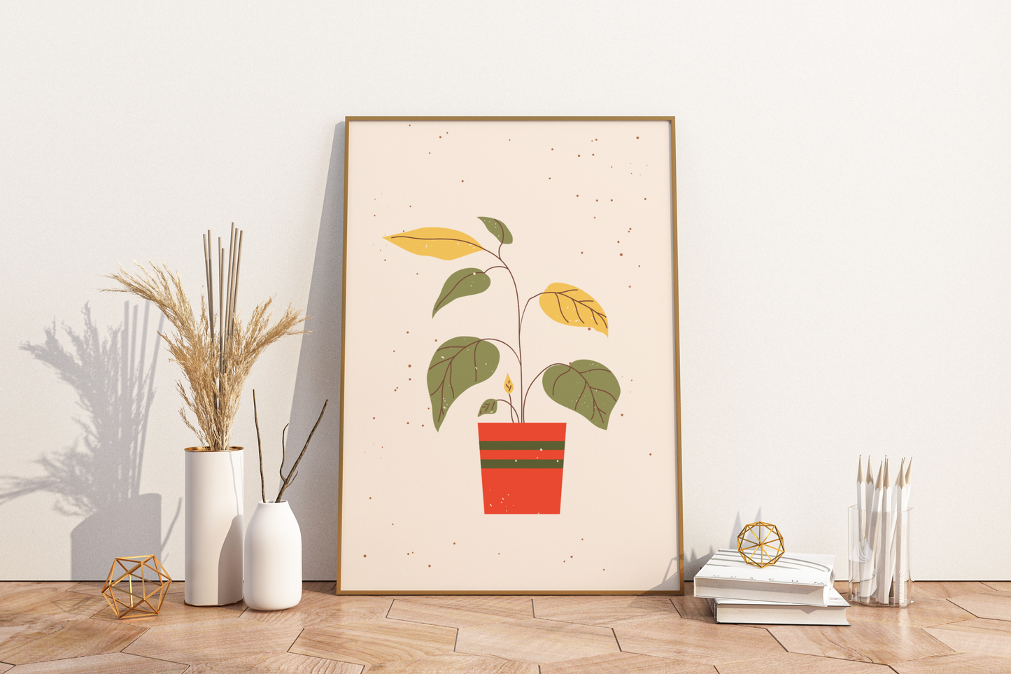 Minimal Individual Potted Plant No.11 Botanical Print Poster - Pitchers Design