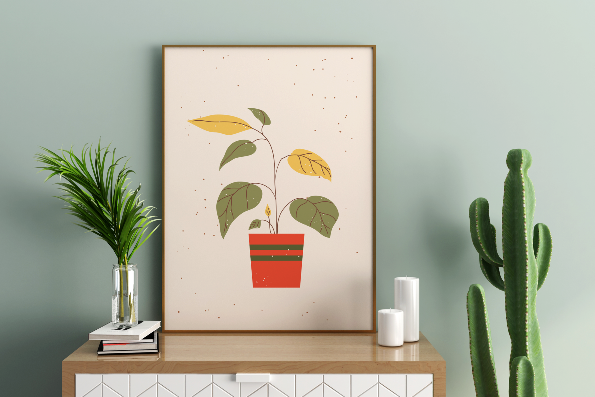 Minimal Individual Potted Plant No.11 Botanical Print Poster - Pitchers Design