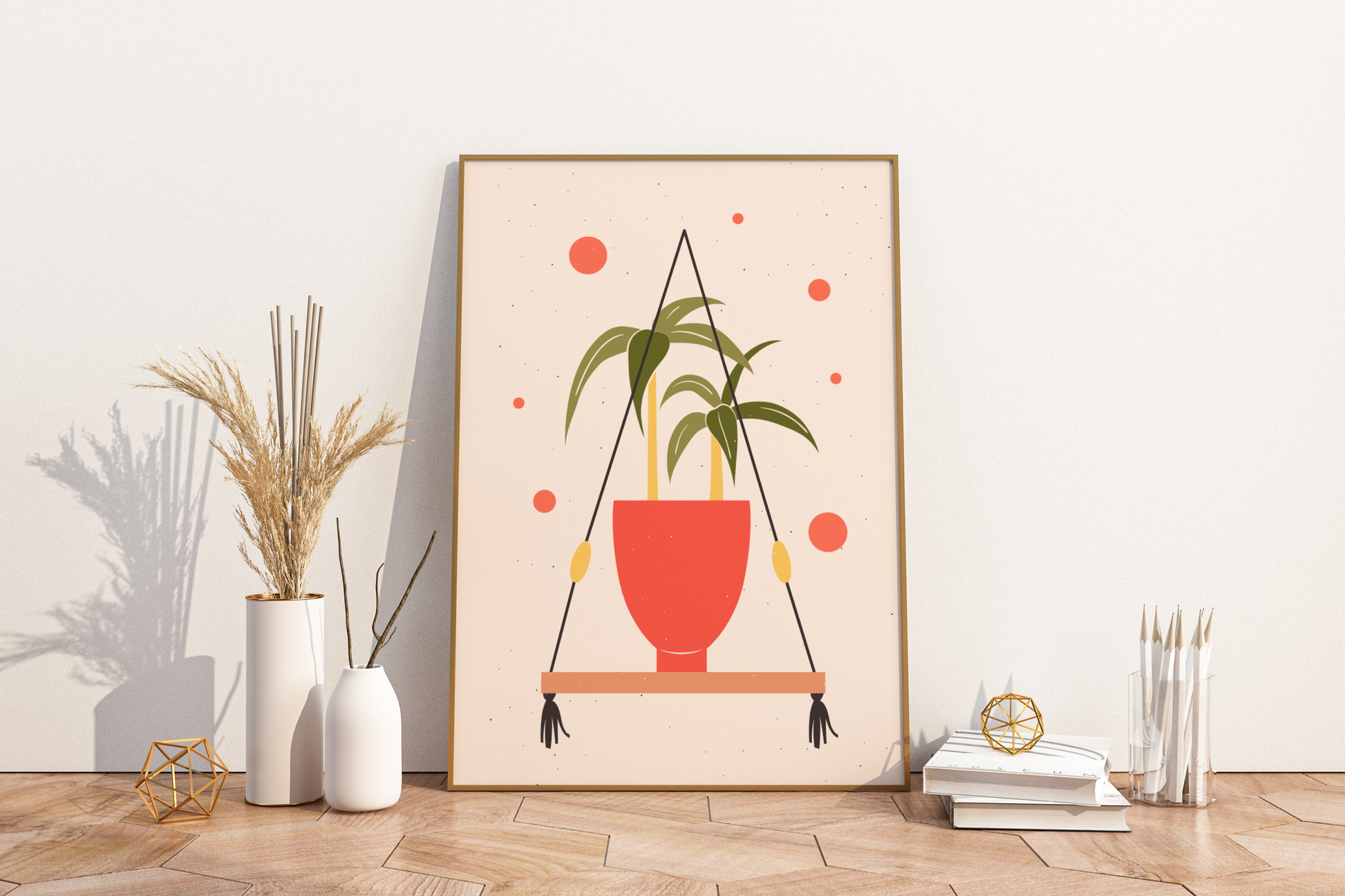 Minimal Individual Potted Plant No.12 Botanical Print Poster - Pitchers Design