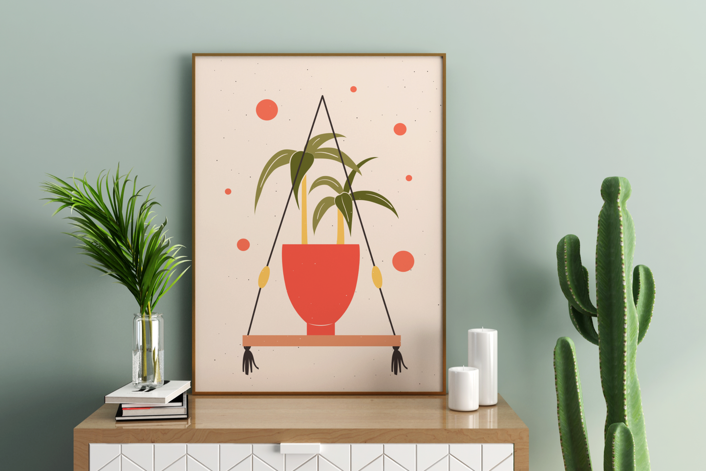 Minimal Individual Potted Plant No.12 Botanical Print Poster - Pitchers Design