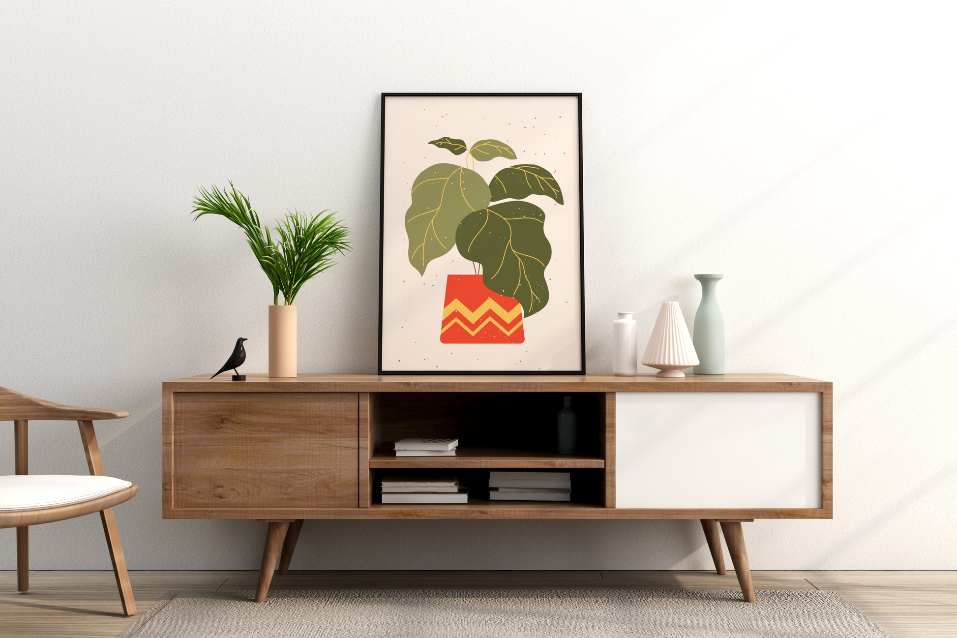 Minimal Individual Potted Plant No.13 Botanical Print Poster - Pitchers Design