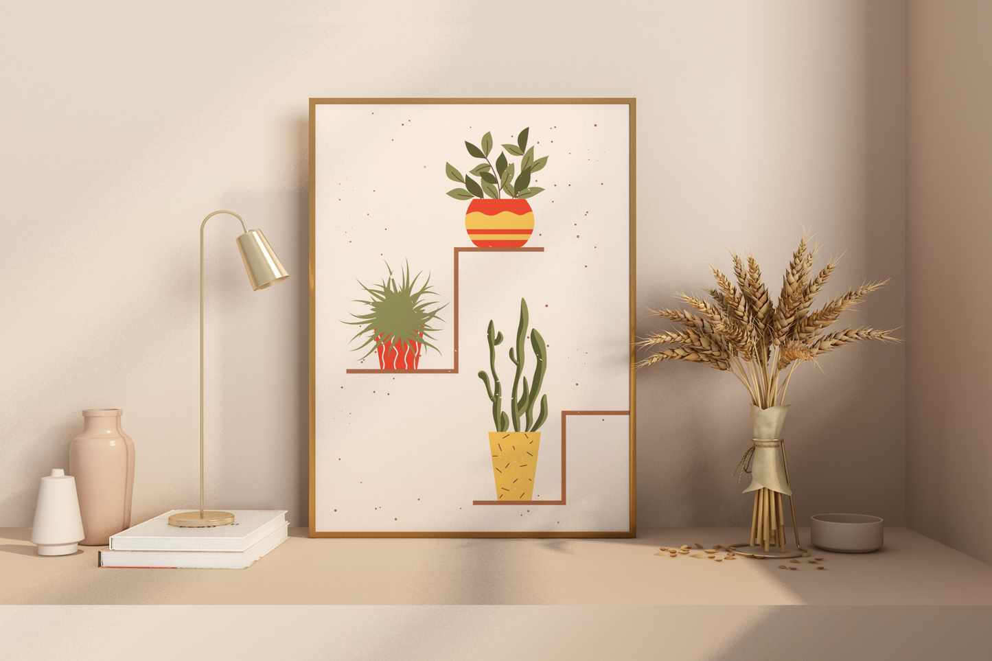 Minimal Multiple Potted Plants Print No.01 Botanical Print Poster - Pitchers Design