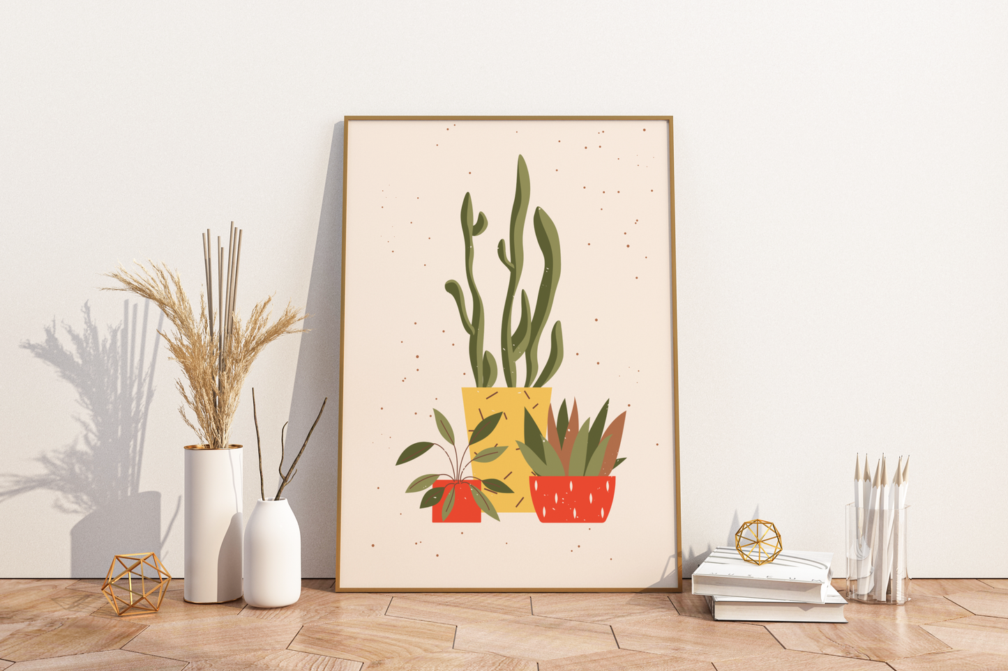 Minimal Multiple Potted Plants Print No.02 Botanical Print Poster - Pitchers Design