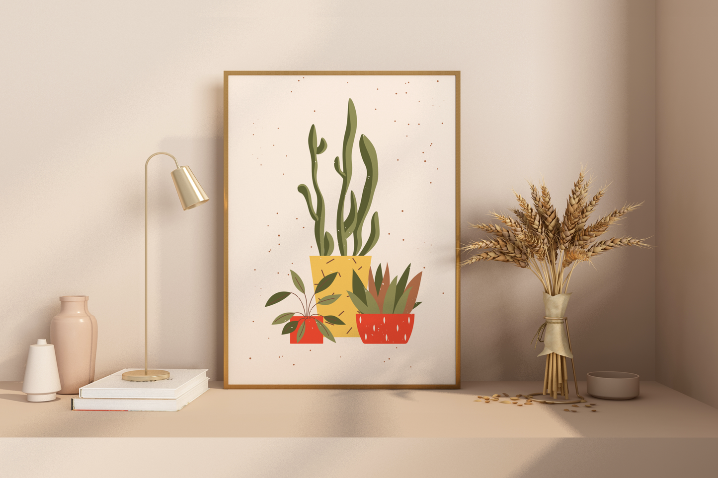 Minimal Multiple Potted Plants Print No.02 Botanical Print Poster - Pitchers Design