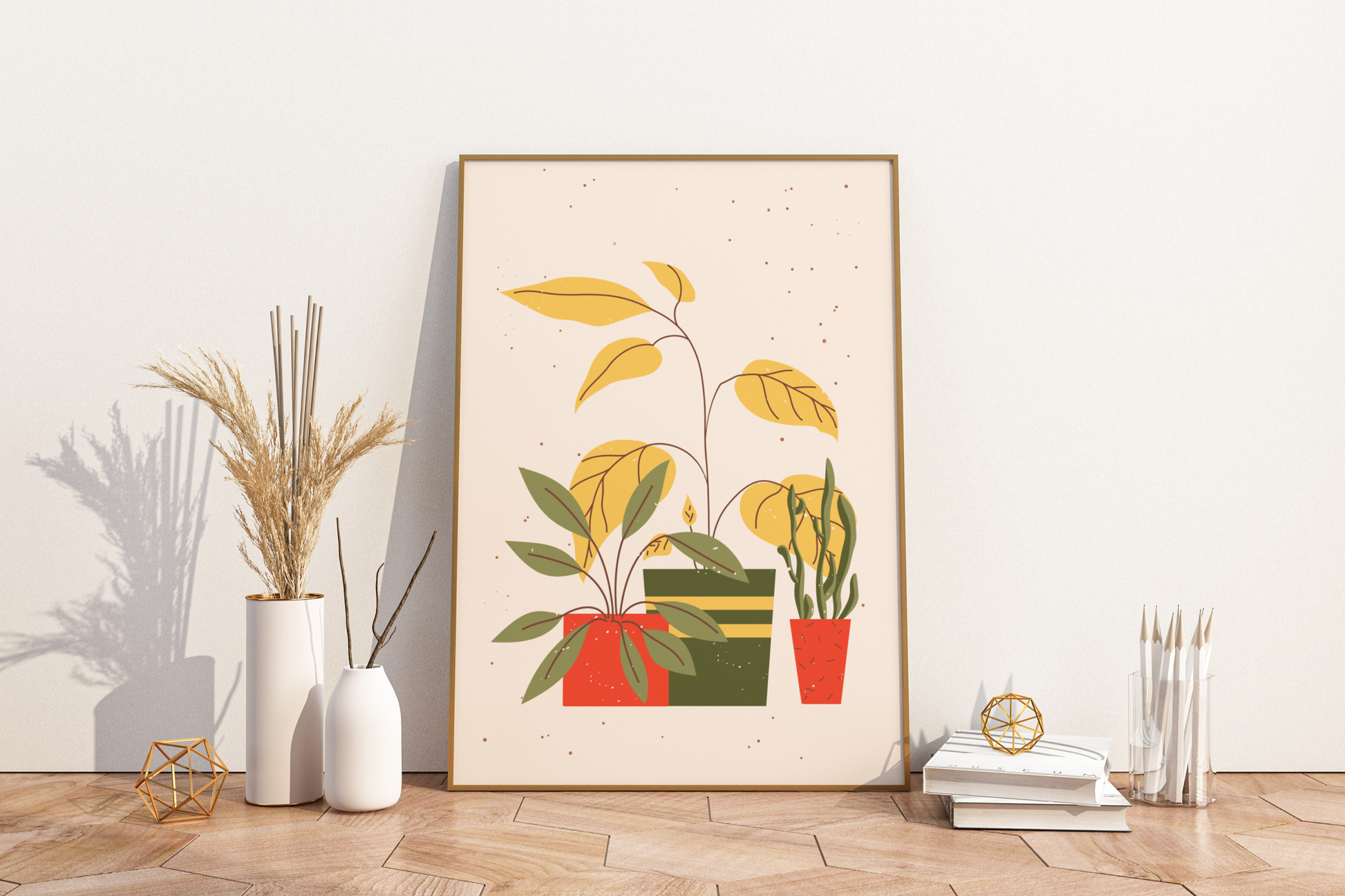 Minimal Multiple Potted Plants Print No.03 Botanical Print Poster - Pitchers Design