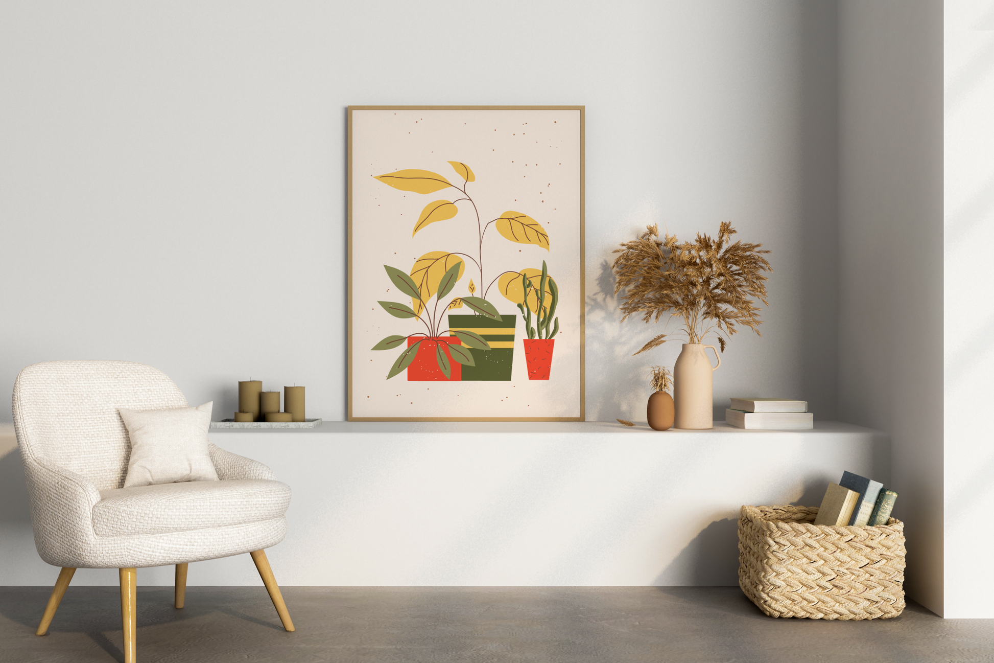 Minimal Multiple Potted Plants Print No.03 Botanical Print Poster - Pitchers Design