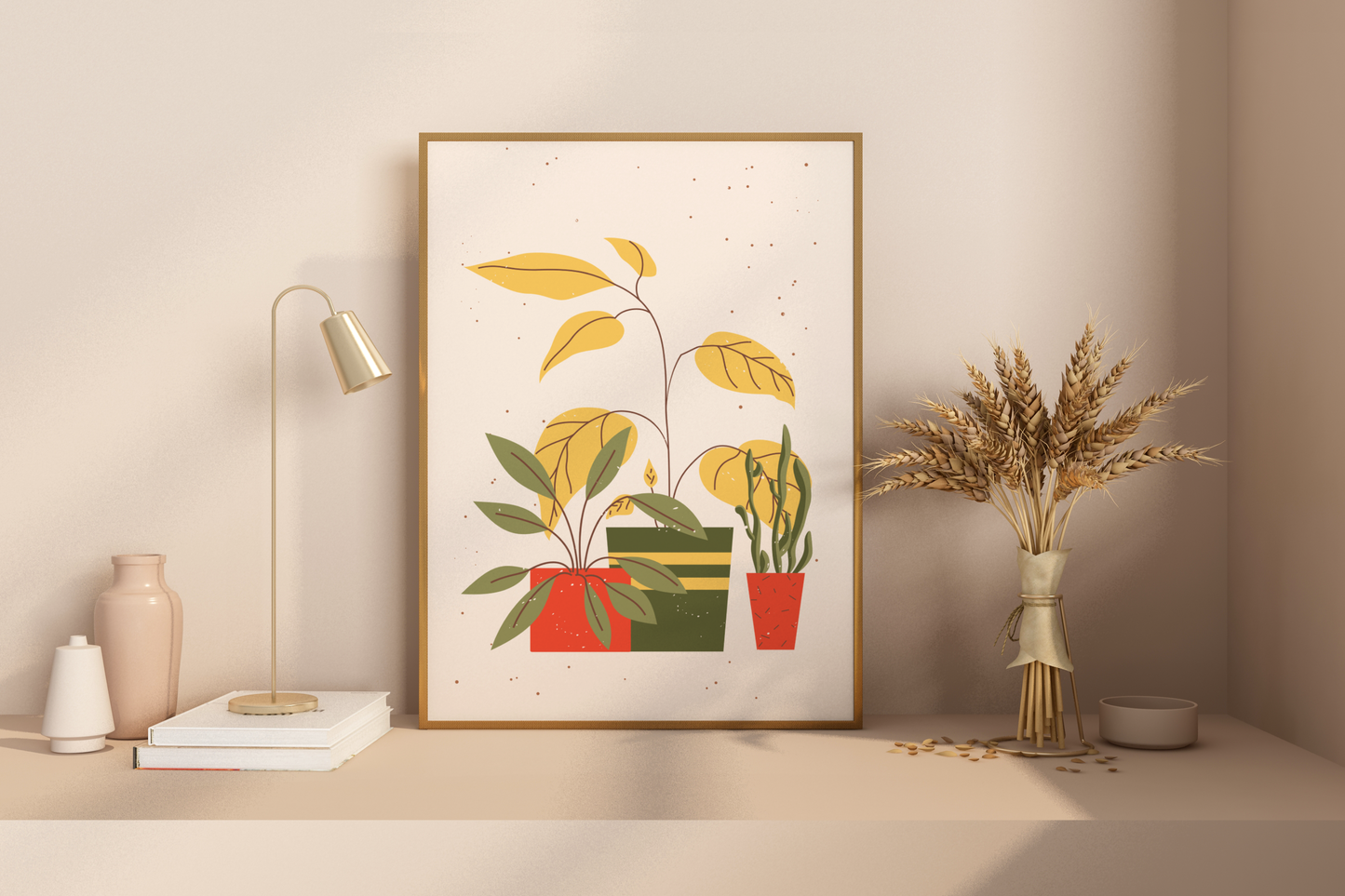 Minimal Multiple Potted Plants Print No.03 Botanical Print Poster - Pitchers Design