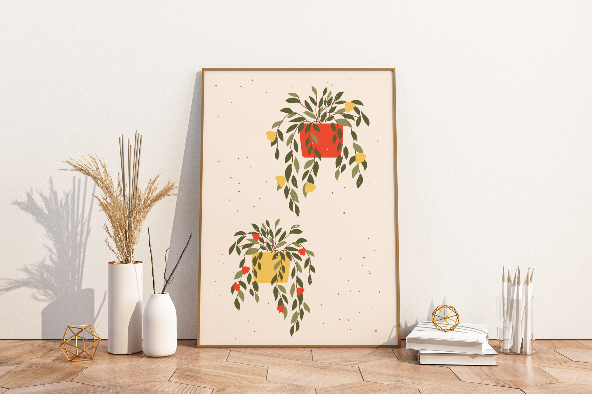 Minimal Multiple Potted Plants Print No.08 Botanical Print Poster - Pitchers Design