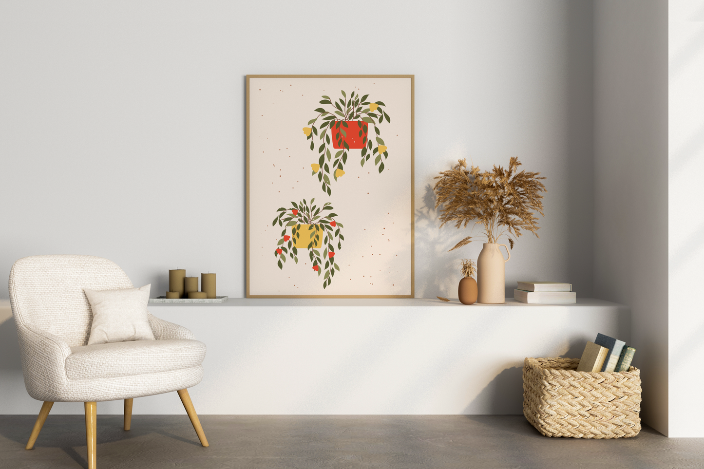 Minimal Multiple Potted Plants Print No.08 Botanical Print Poster - Pitchers Design