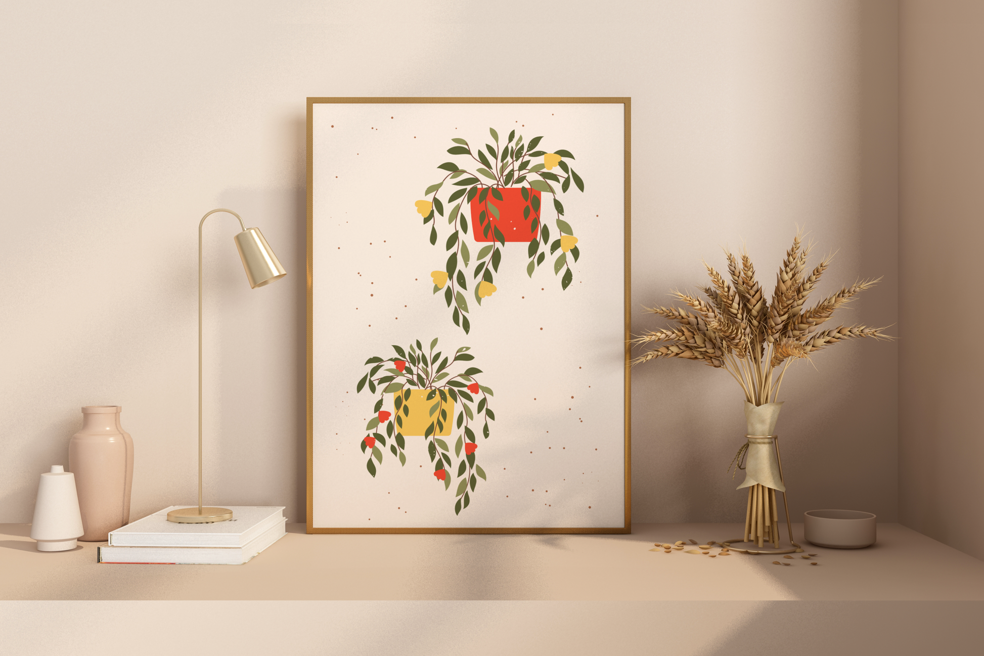 Minimal Multiple Potted Plants Print No.08 Botanical Print Poster - Pitchers Design