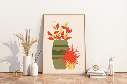 Minimal Multiple Potted Plants Print No.09 Botanical Print Poster - Pitchers Design