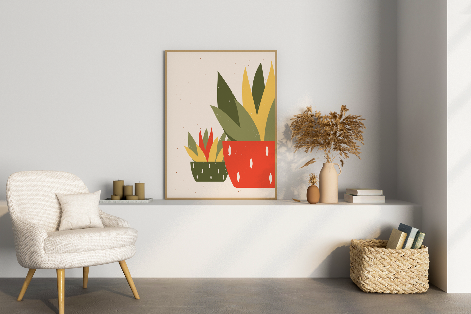 Minimal Multiple Potted Plants Print No.11 Botanical Print Poster - Pitchers Design