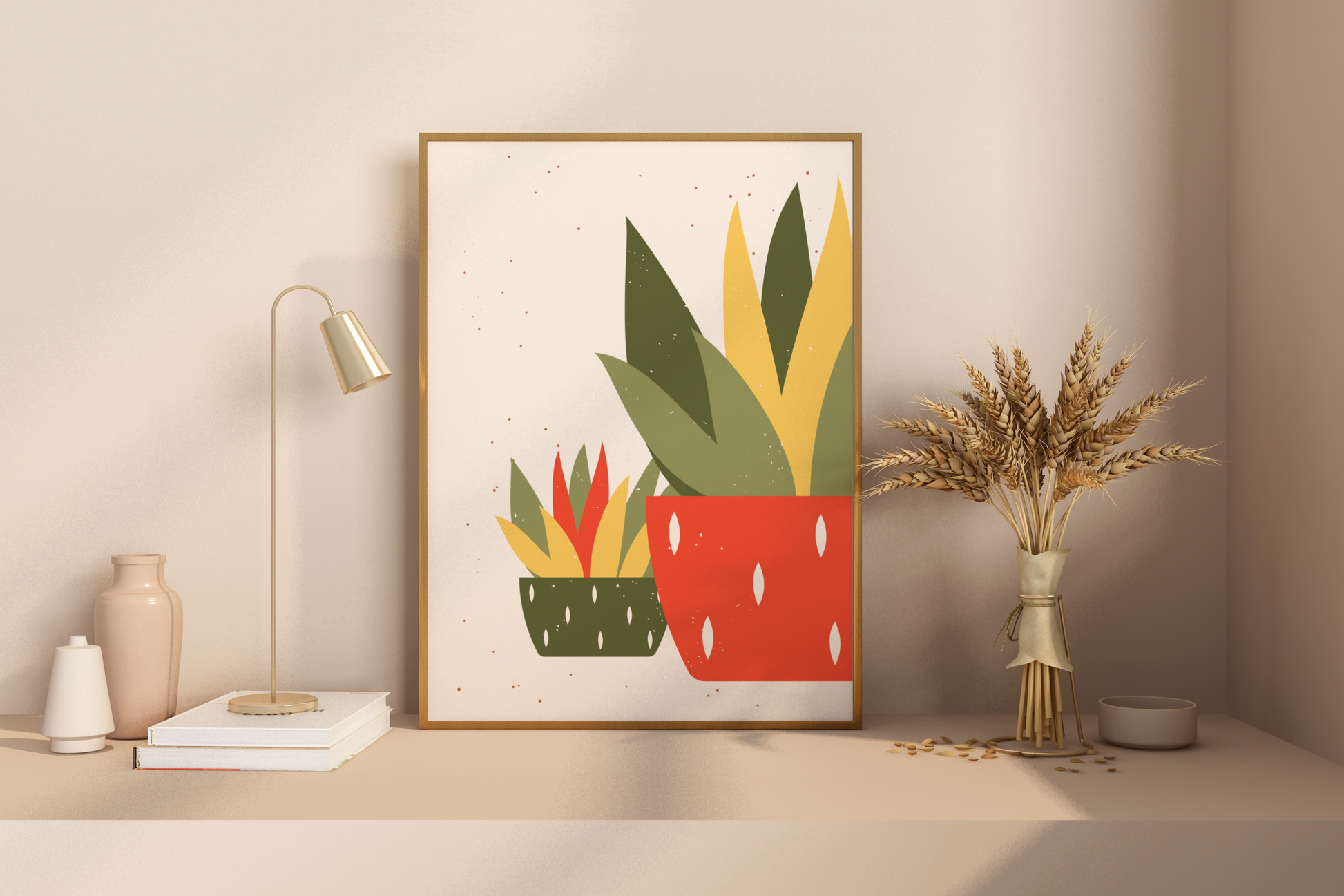 Minimal Multiple Potted Plants Print No.11 Botanical Print Poster - Pitchers Design