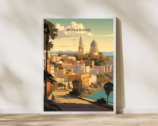 Mogadishu Somalia Travel Poster Print - Pitchers Design