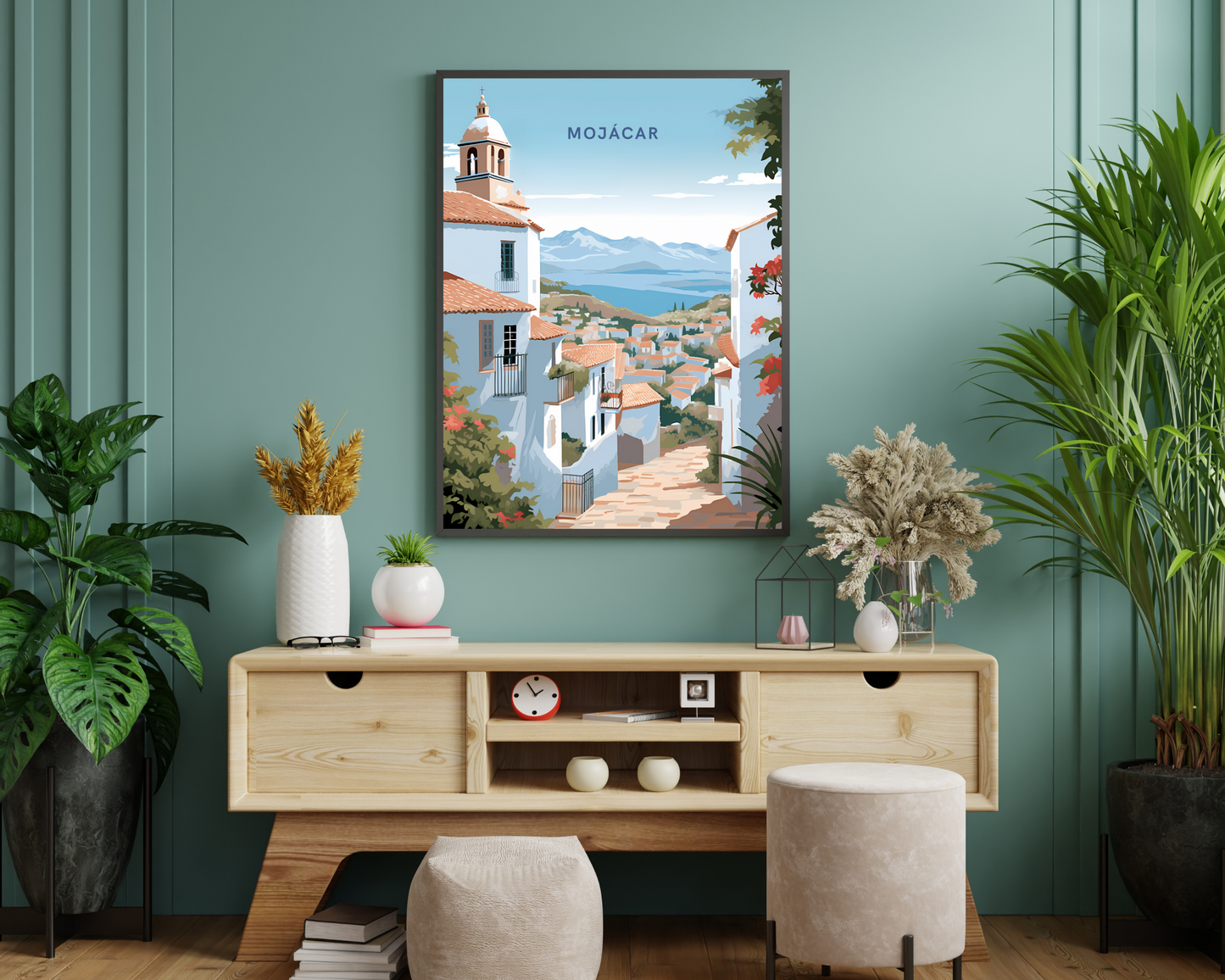 Mojacar Spain Travel Poster Print - Pitchers Design