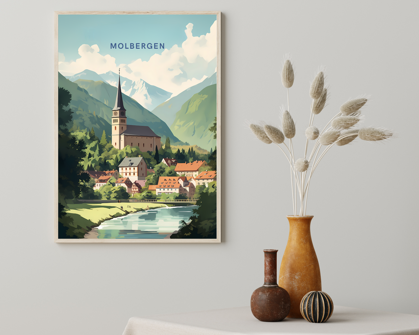 Molbergen Germany Travel Poster Print - Pitchers Design