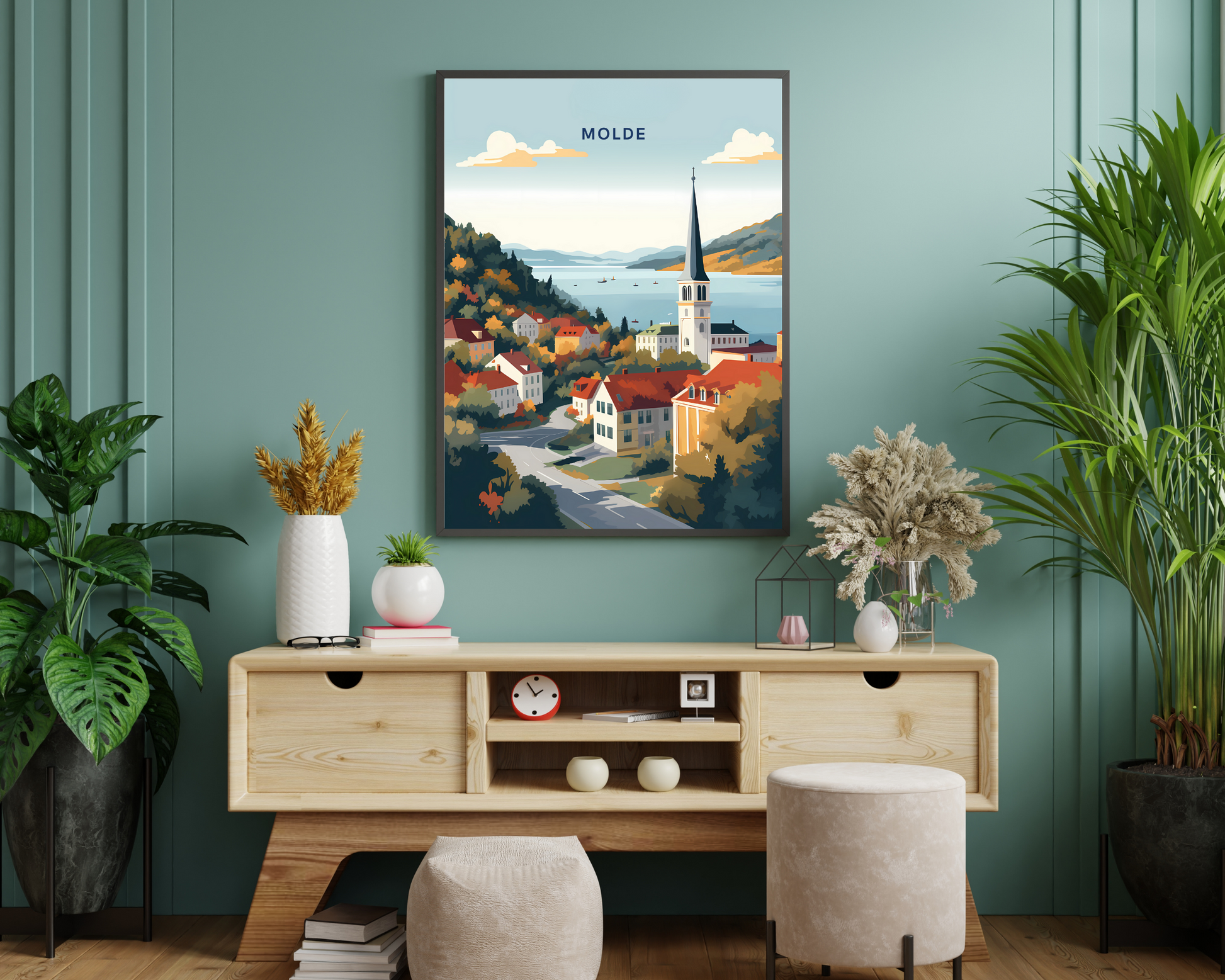 Molde Norway Travel Poster Print - Pitchers Design