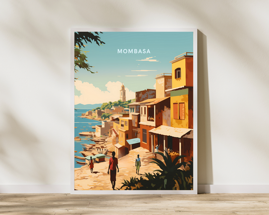 Mombasa Kenya Travel Poster Print - Pitchers Design