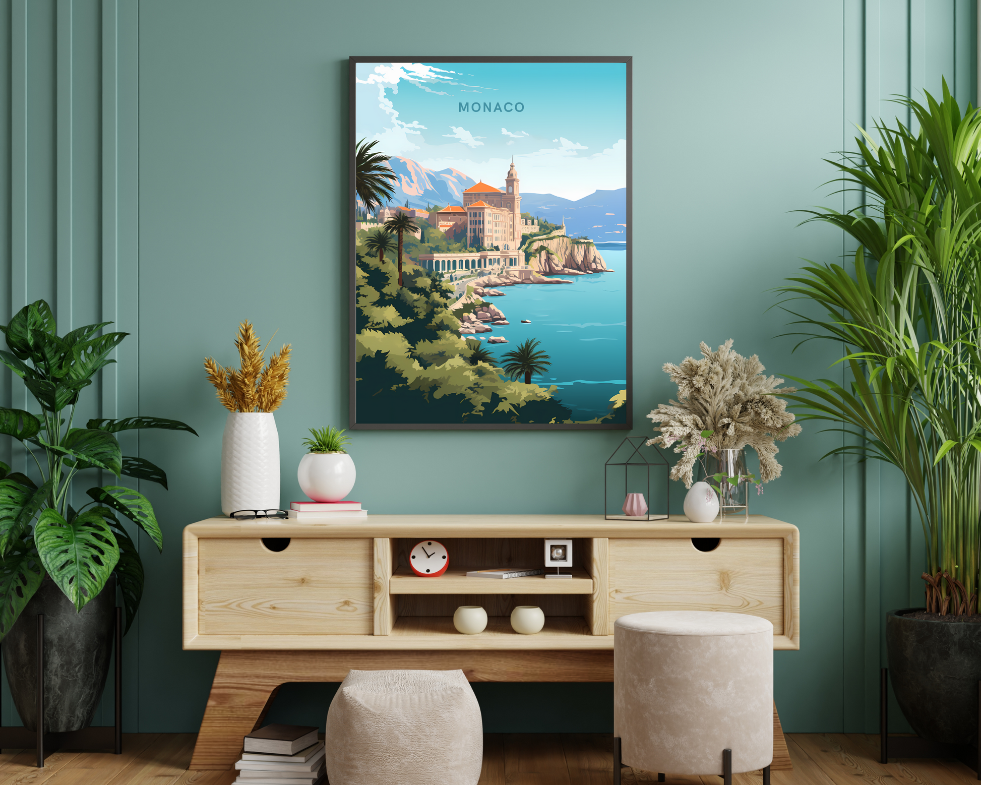 Monaco Travel Poster Print - Pitchers Design