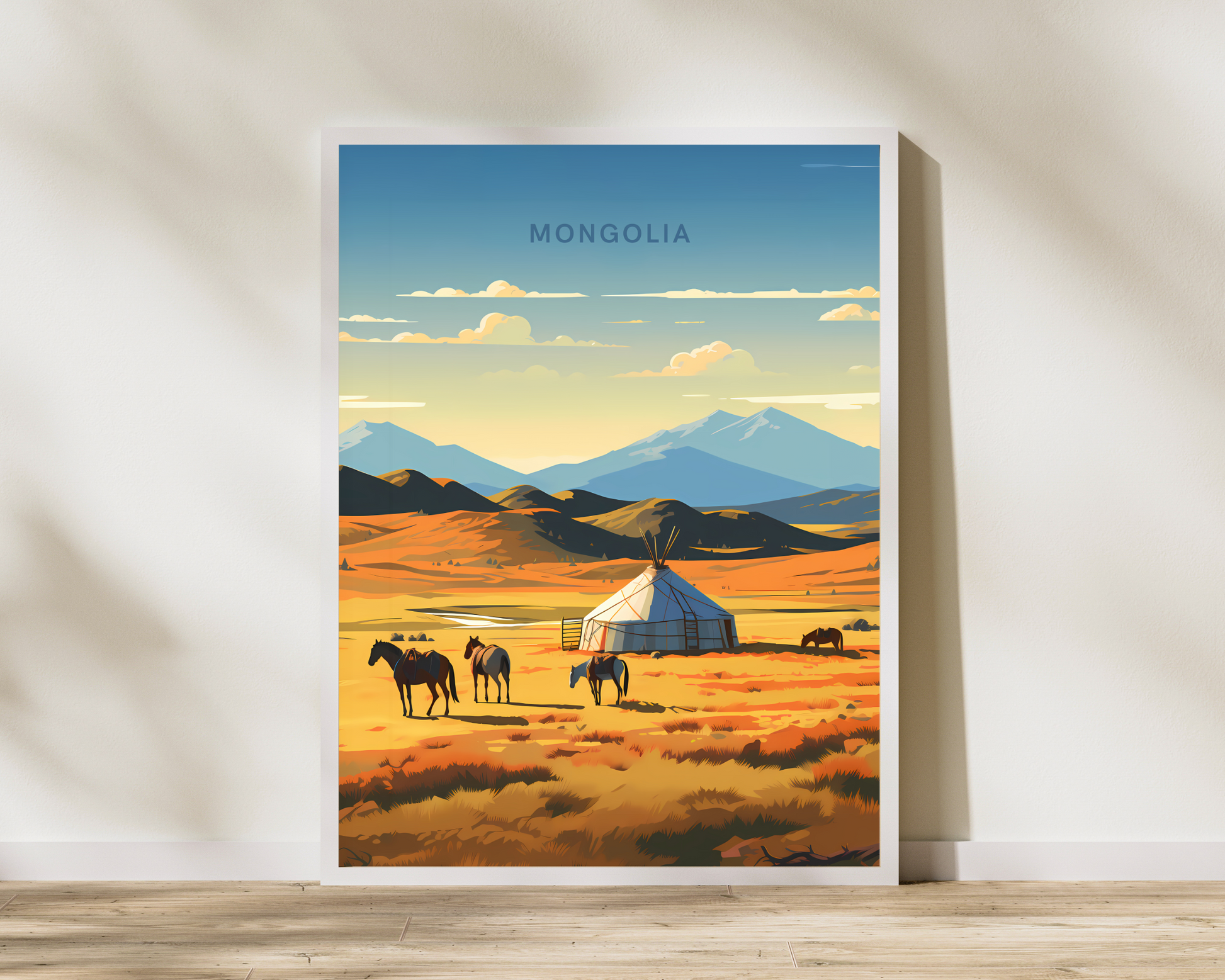 Mongolia Travel Poster Print - Pitchers Design