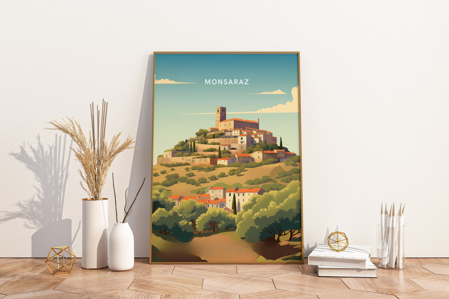 Monsaraz Portugal Travel Print Poster - Pitchers Design