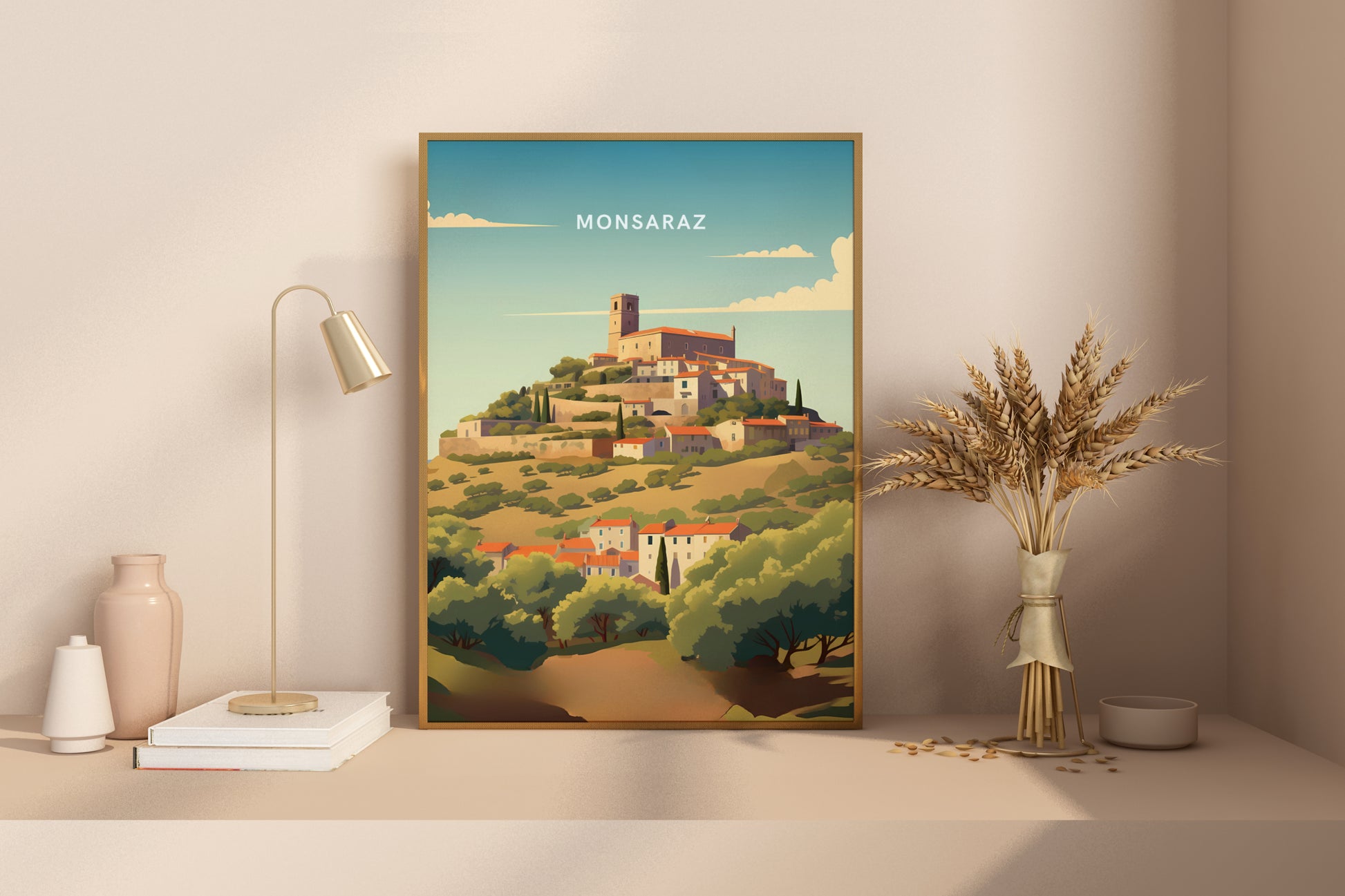 Monsaraz Portugal Travel Print Poster - Pitchers Design